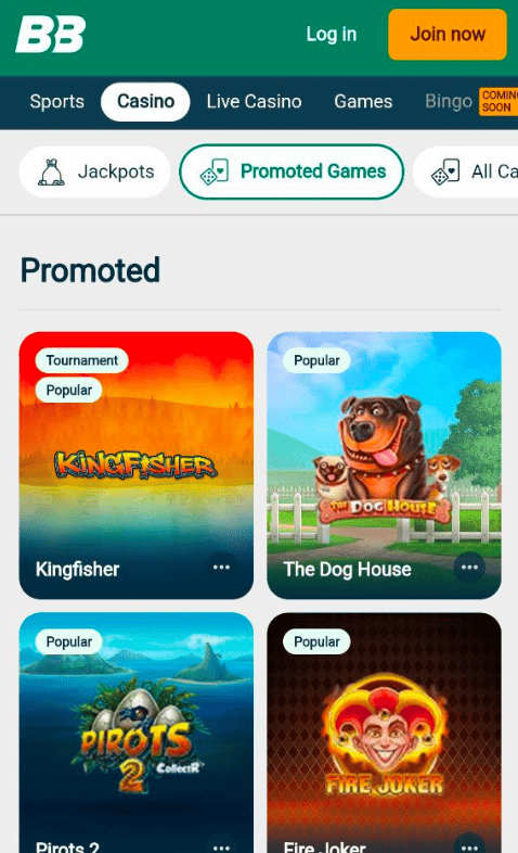 Boabet online kaszinó játékkínálat